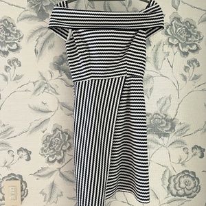Hutch for Anthropologie blue & white off the shoulder dress